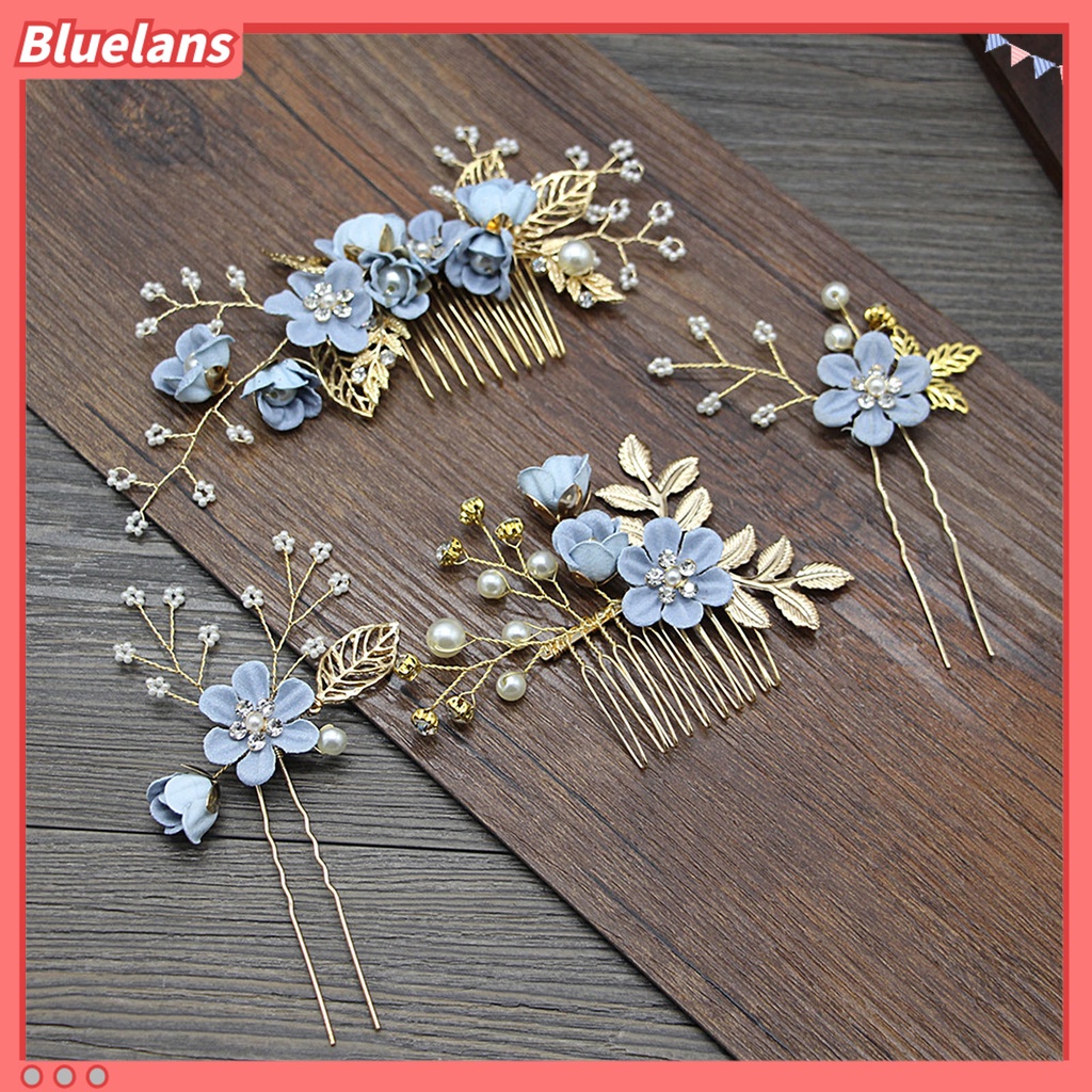Bluelans Eye-catching Hair Clip Wedding Hair Comb Faux Pearl Crystal Bride Hair Accessories Exquisite for Wedding