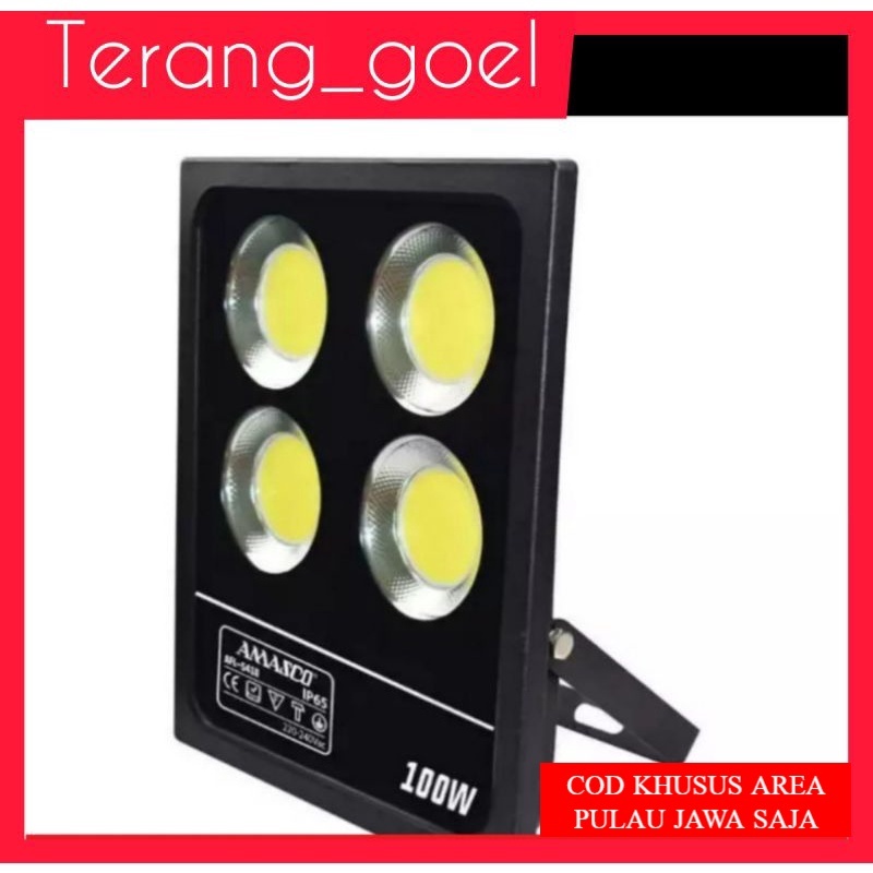 AMASCO FLOOD LIGHT 100 WATT/KAP LAMPU SOROT LED 100 WATT/LAMPU TEMBAK COB 100 WATT / LAMPU SOROT LED COB