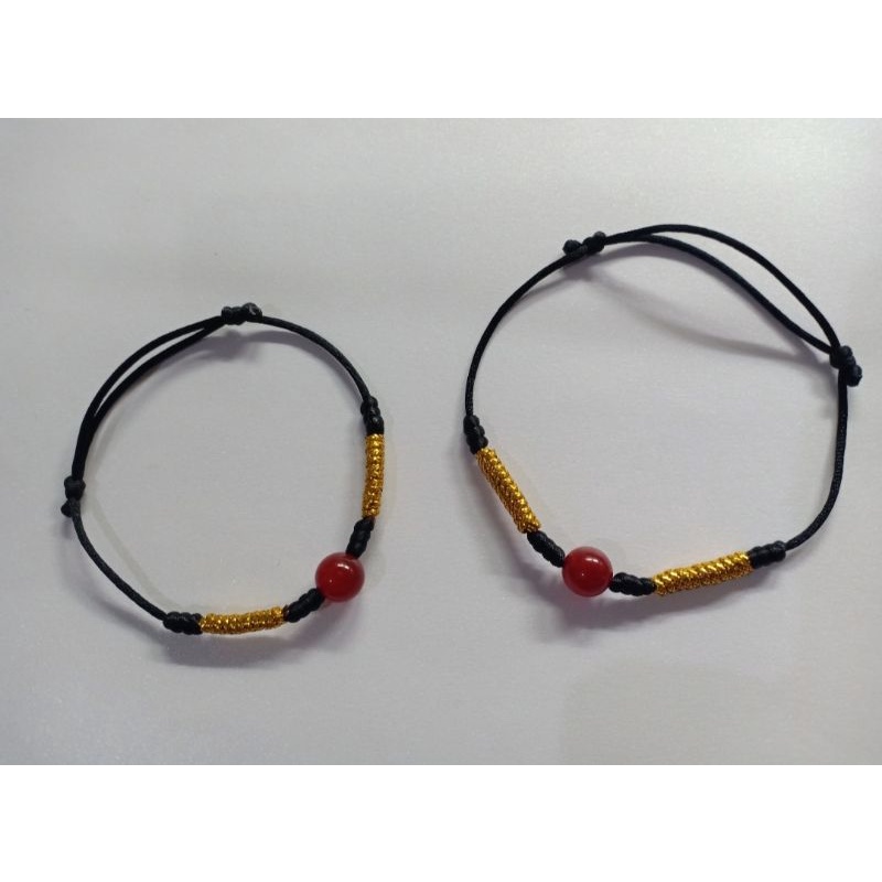 Gelang Agate Merah Asli, Balutan Tali Emas