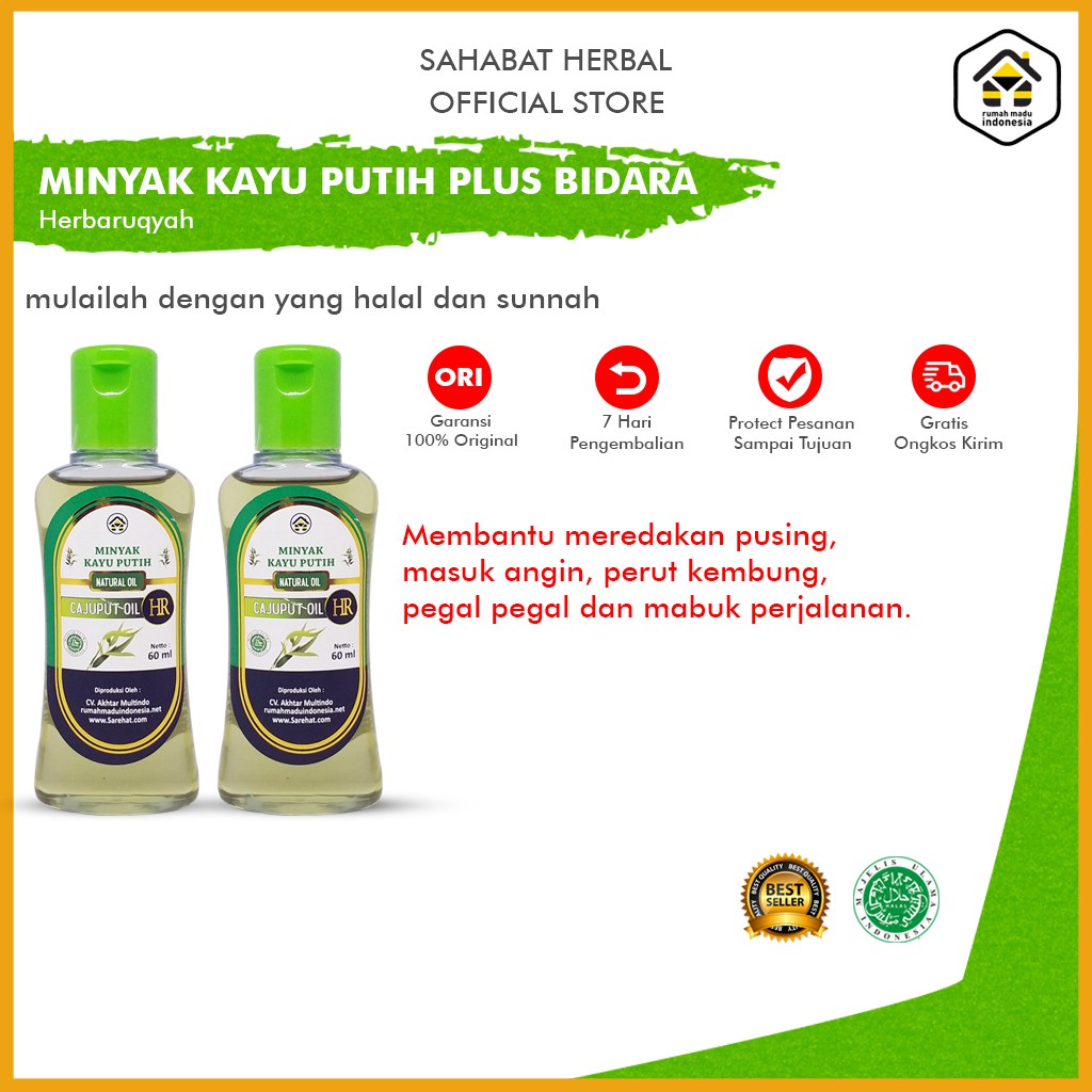 Kayu Putih Murni Asli Pulau Buru Plus Bidara Oil Minyak Kayu putih Ambon Kemasan 60 Ml