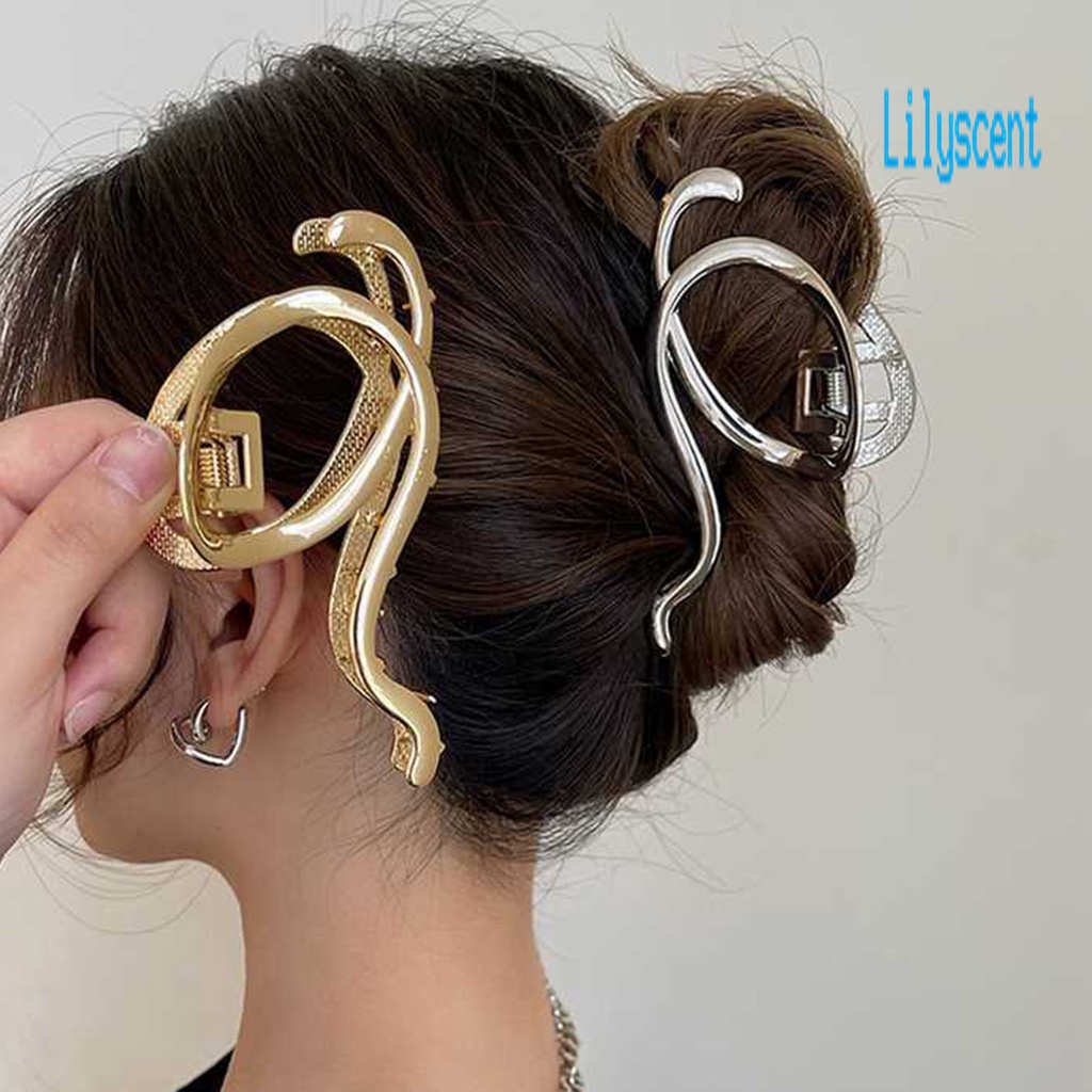 Jepit Rambut Model Cakar Lapis Emas Bahan Alloy Non slip Untuk Wanita