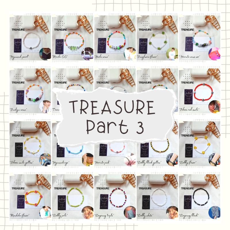 [B4]-(PRE ORDER) [TREASURE Pt 2]Gelang manik | bracelet beads | gelang member idol Kpop (TREASURE) | Gelang korea | Yoshi, Jeongwoo, Jaehyuk, etc