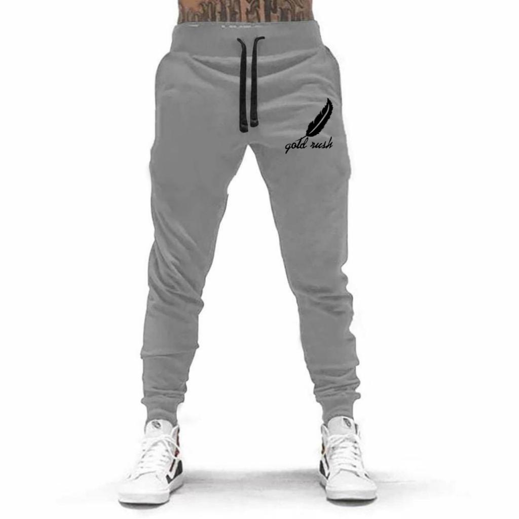 CELANA PANJANG JOGGER BULU AYAM GOLD RUSH UNISEX BAHAN FLEECE TEBAL / KUALITAS BAGUS / JOGGER PRINTING