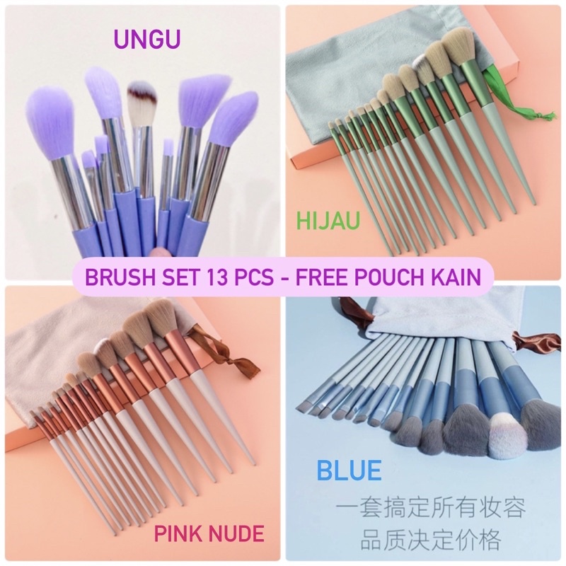 Bisa COD Set Brush Makeup 8 in 1 Set Brush Makeup 13 in 1 Kuas Make up 8in1 Kuas Make up 13in1 Makeup Tools Eyeshadow Blush on Contour