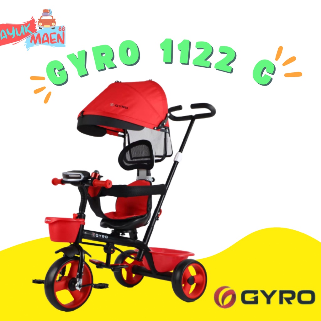 Maenan Sepeda Stroller Roda Tiga GYRO 1122C - Mainan Tricycle Anak New