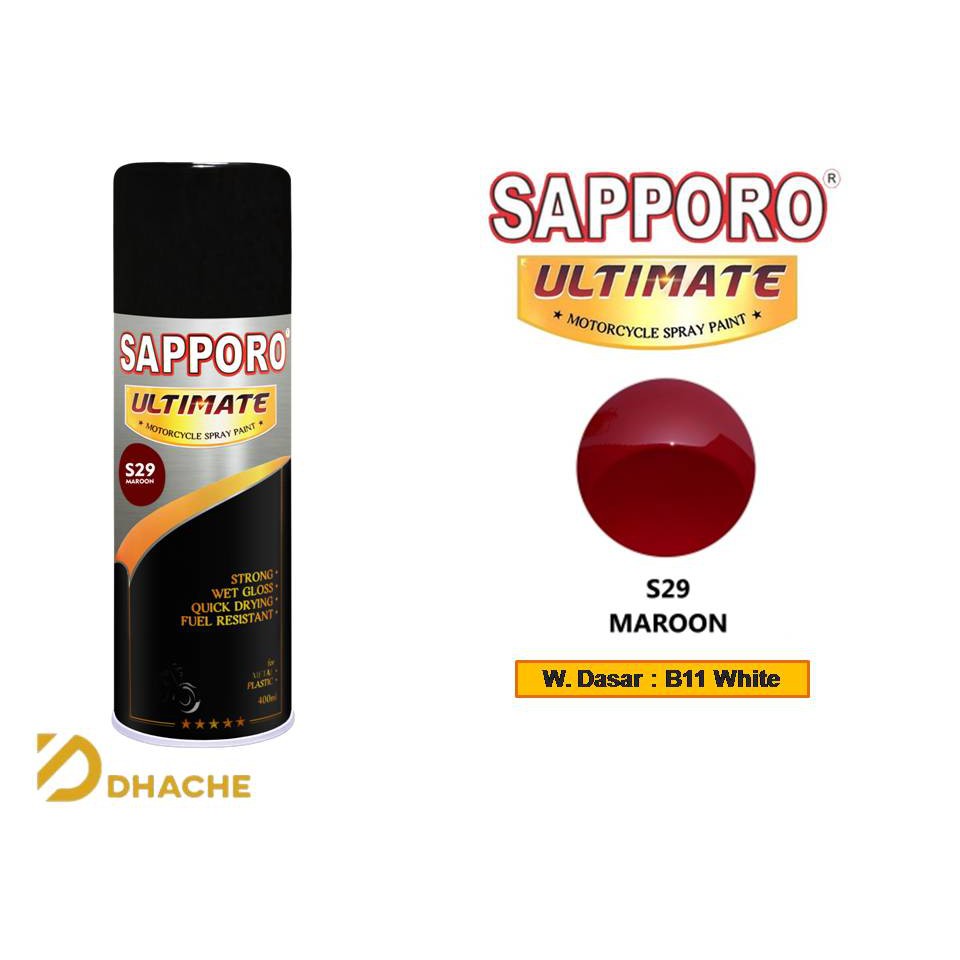 Cat Pilox Sapporo Ultimate S29 Maroon Marun 400 ml cc 400ml / Sapporo Spray / Pilok / Pylox