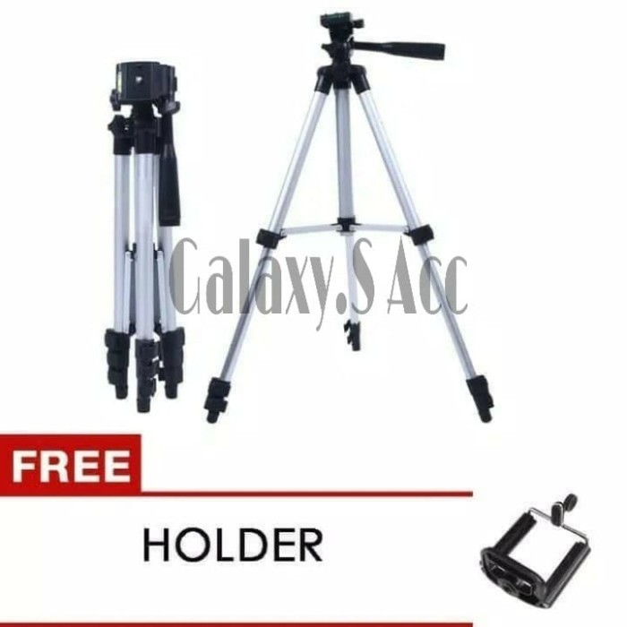 TRIPOD 1 METER HITAM 3120 FREE Holder U Medium  - Tripod Camera 1m