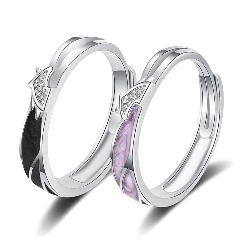 Fancyqube Sepasang Cincin S925 Silver Dapat Disesuaikan Desain Unicorn Untuk Pria Dan Wanita