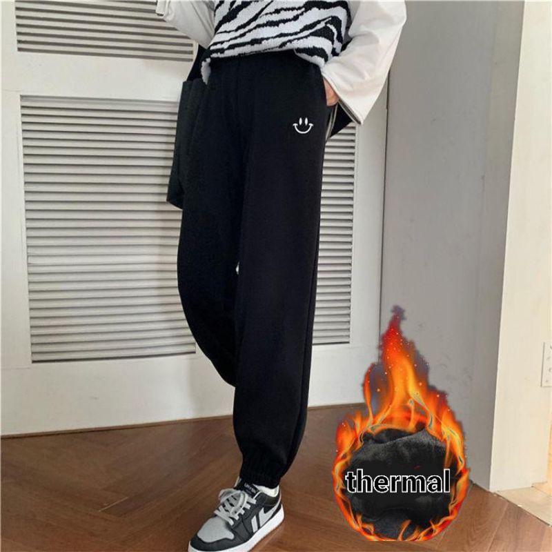 IMPORT WOMAN WINTER CASHMERE SMILEY JOGGER PANTS CELANA SANTAI WANITA MUSIM DINGIN THERMAL