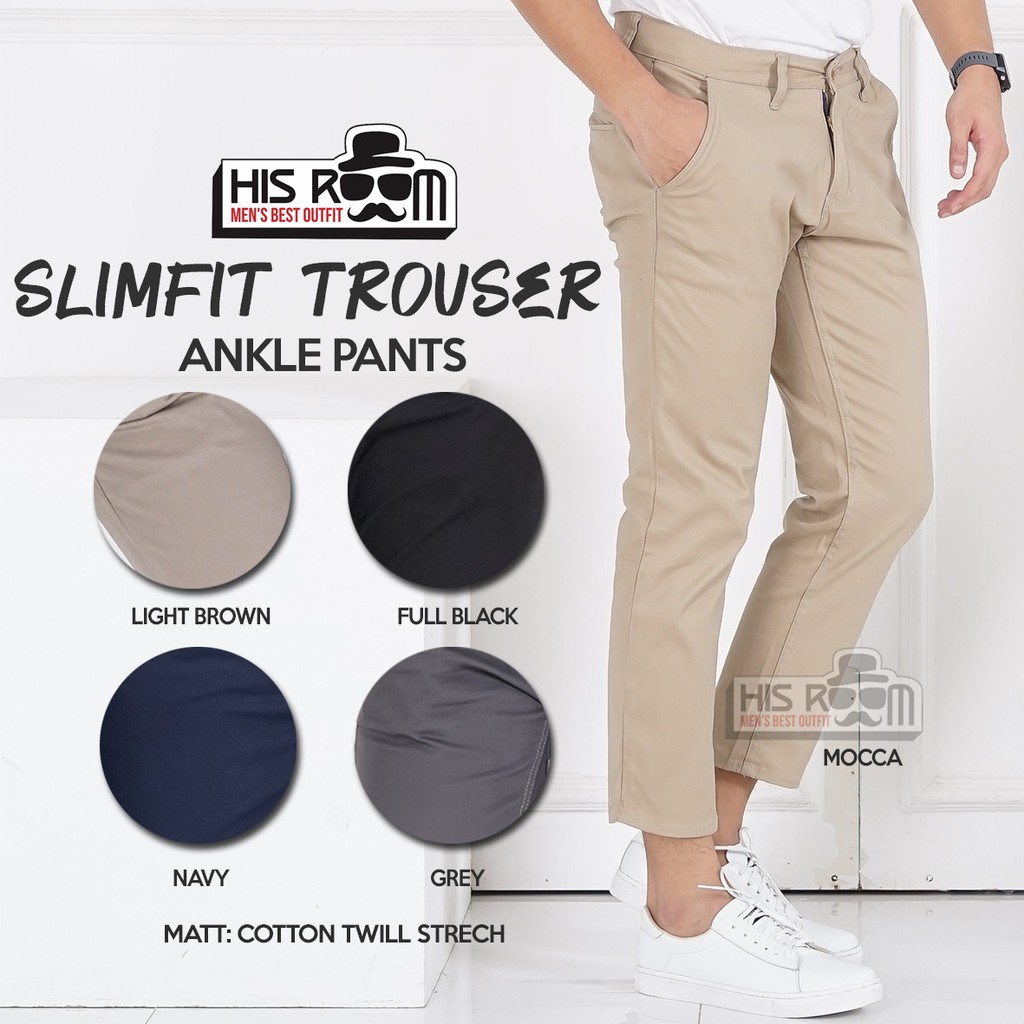 HISROOM Trousers Slimfit Celana  Panjang Korean Pria  