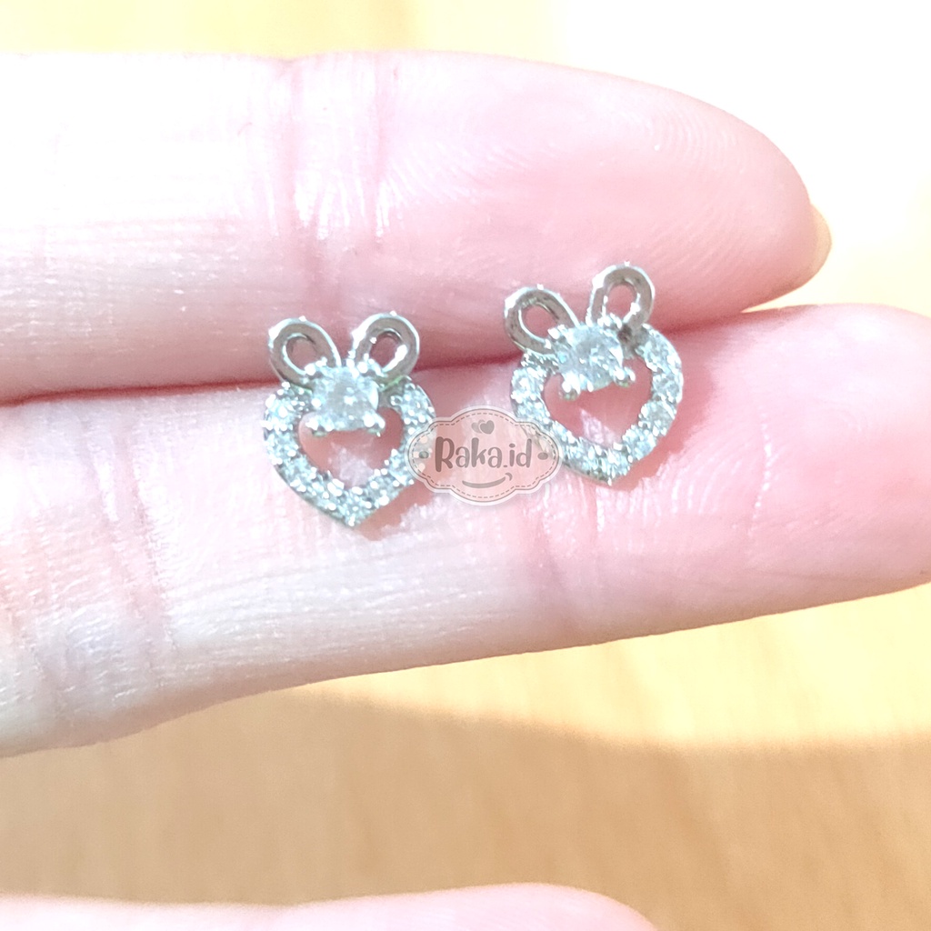 Anting Wanita Anting Tusuk / Stud Motif Love Ring Pita Perhiasan Aksesoris Wanita 1076
