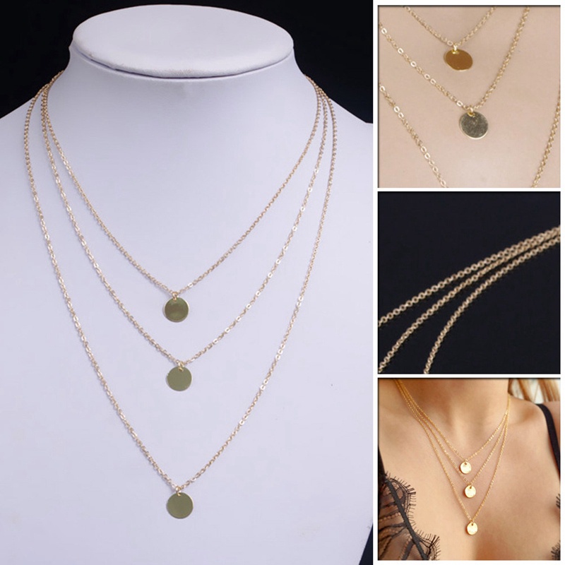 Long Pendant Necklace Round Avatar Geometric Women Statement Party Jewelry Gifts