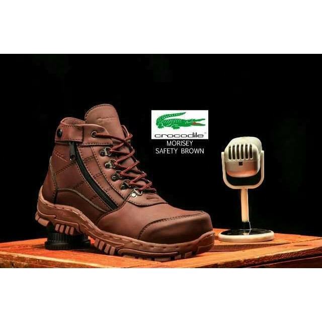 TERMURAH!! Sepatu Pria Boots Crocodile Morisey SafetyTracking Original Handmade