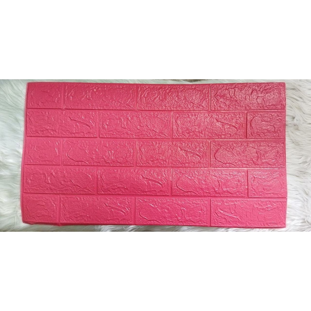 Wallpaper Dinding Foam 3D Kecil Motif Batu Bata / Wallpaper Dinding Foam DD509 [1KG=26PCS]-ROSE