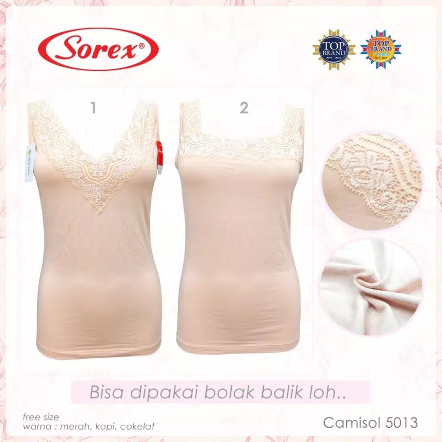 Tank top Sorex Wanita Variasi renda brukat bunga V-Neck U-Neck Sorex 5001 5013 5011 Dijamin Murah