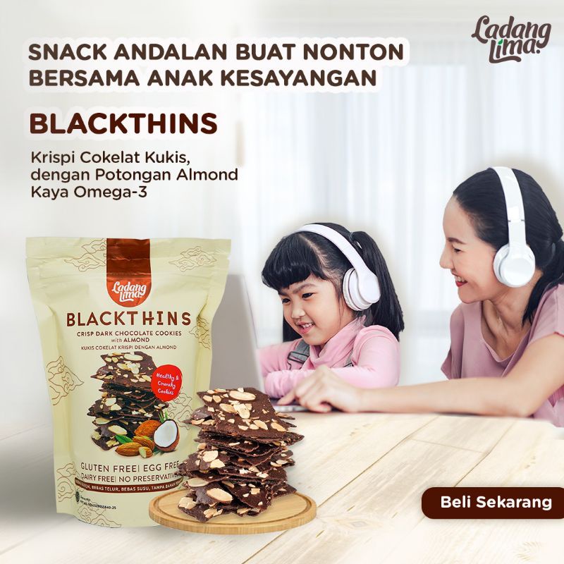 

Ladang Lima Blackthins Crispy Cookies Sehat Gluten Free Cokelat Almond