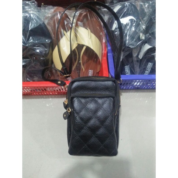 Tas HP selempang kulit asli garut