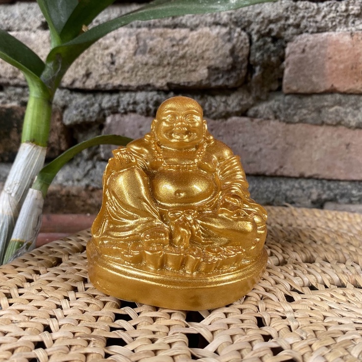 Patung Budha Happy Bahagia kecil patung Buddha miniatur patung keberuntungan patung fengshui