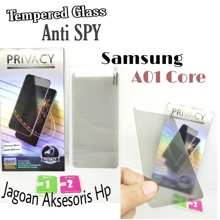 Tempered Glass ANTI SPY Samsung A01 Core A013F 5.3 inch Anti Gores Kaca PRIVACY Anti Intip