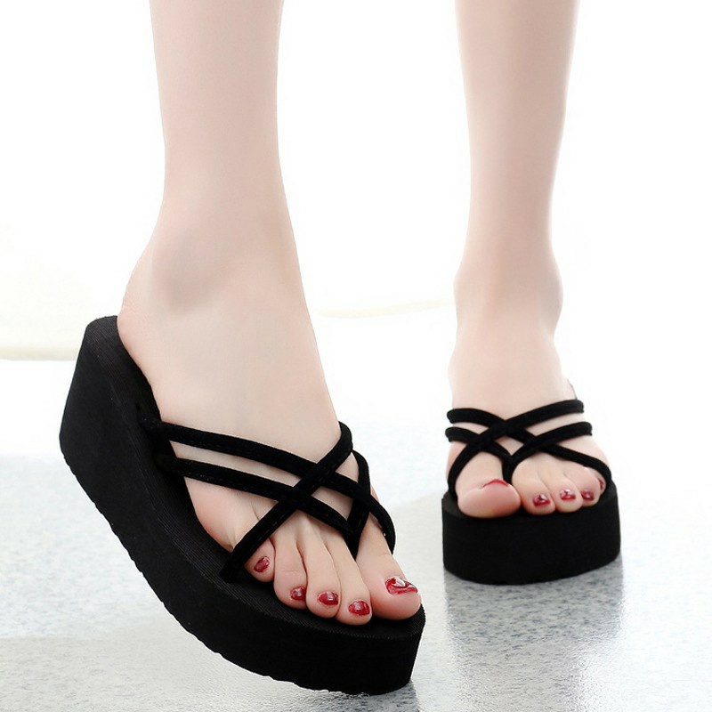 Sandal Wedges Platform Wanita