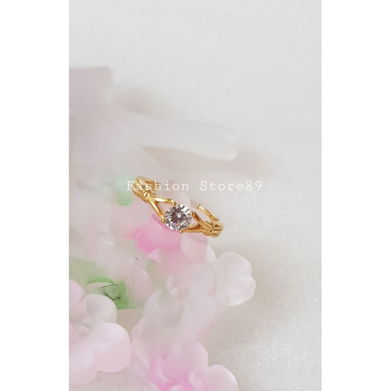New perhiasan Cincin Titanium emas permata putih fashion bestseller bestquality Antikarat Selamanya