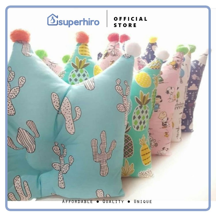 Bantal Bayi Baby Model Peang Crown Motif Mahkota Motif Cotton