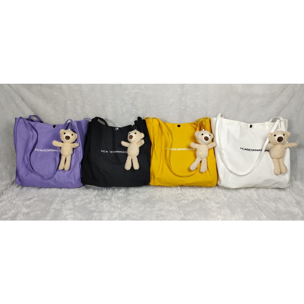 JK 851 1KG MUAT 4PCS TAS TOTE BAG PIKNIK AESTHETIC FASHION IMPORT BONUS FREE BONEKA E6816 T888