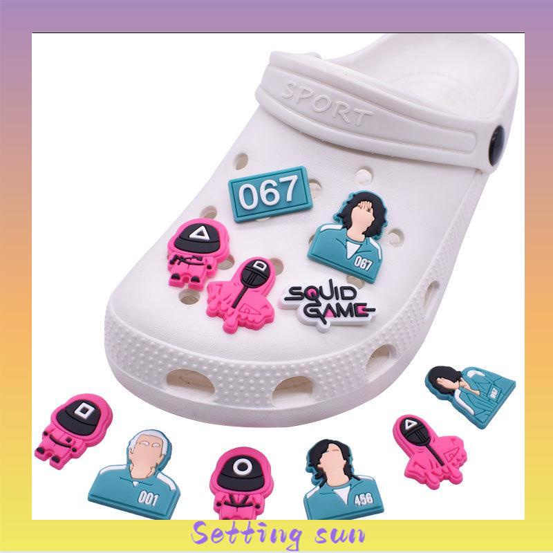 Squid Game Crocs Jibbitz Pesona Sepatu untuk Crocs Aksesoris Shoe Gesper Crocs Pin  sandal Lubang Sepatu decorate accessories TN