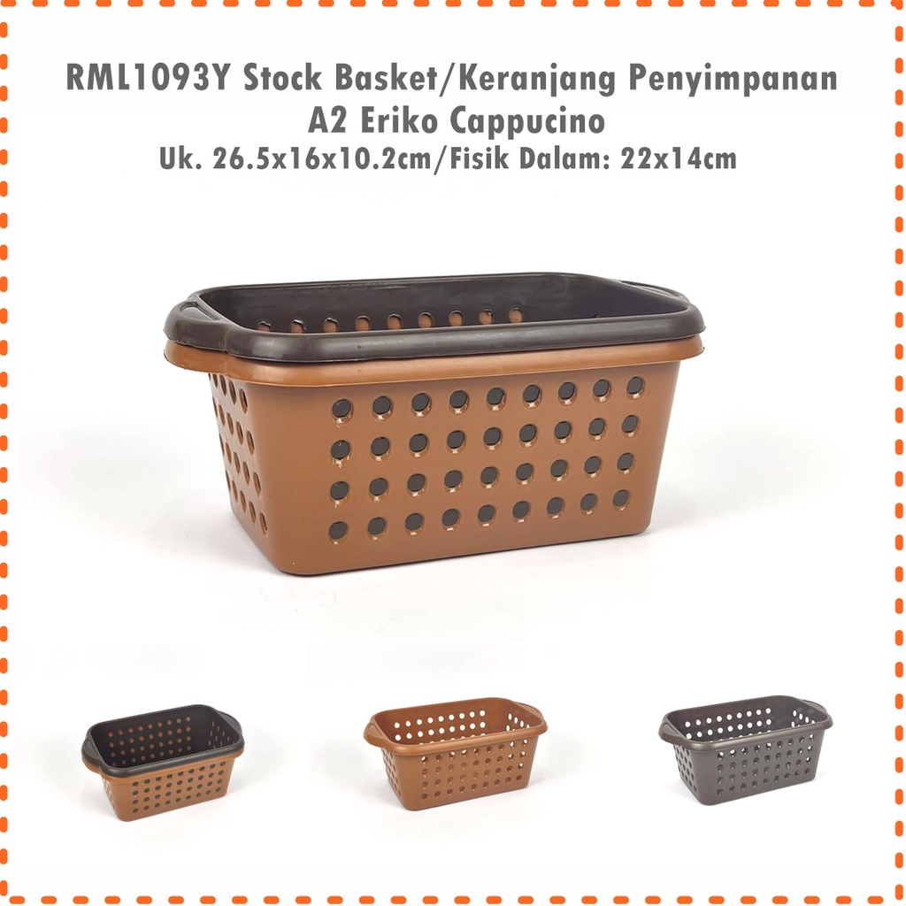 RML1093Y Stock Basket/Keranjang Penyimpanan A2 Eriko Cappucino