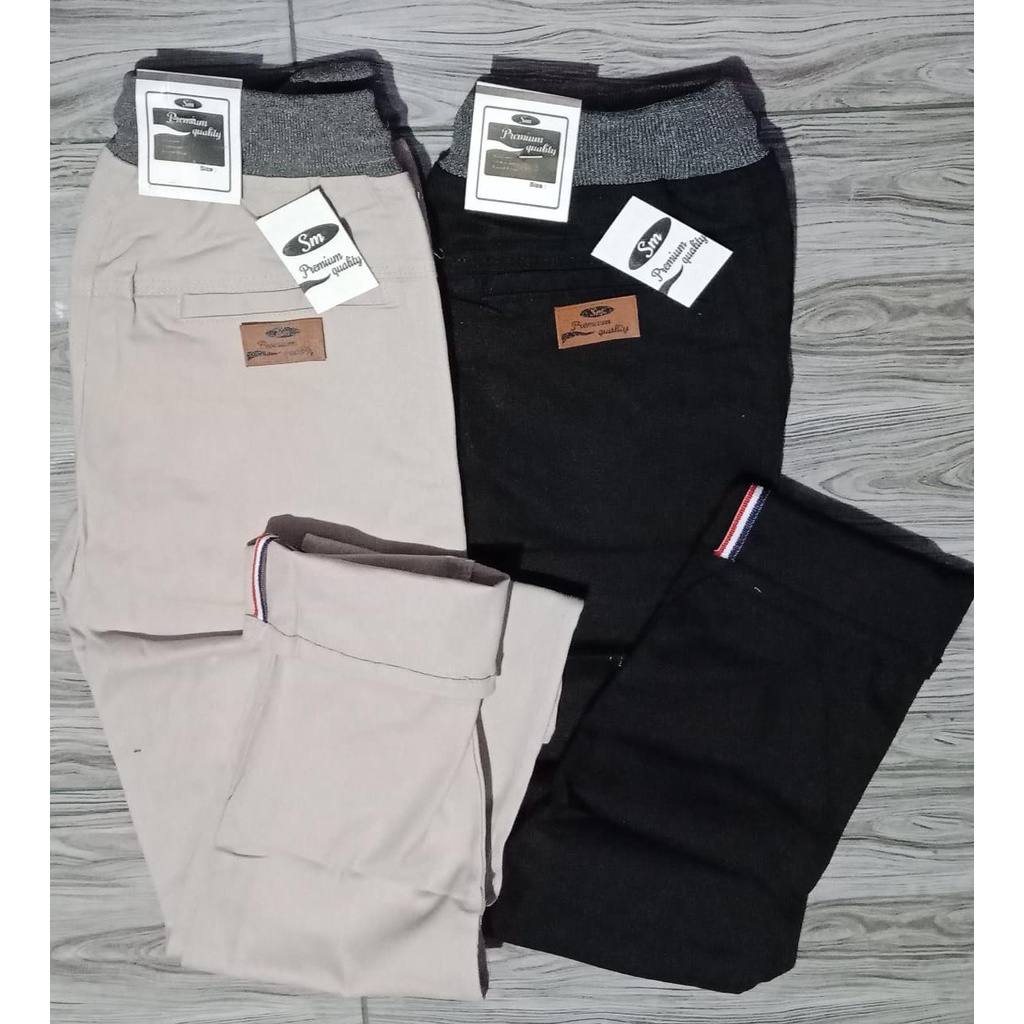 Celana Panjang Pria Chino Model Rip Pinggang Karet SM premiumQuality Dengan Harga Terjangkau