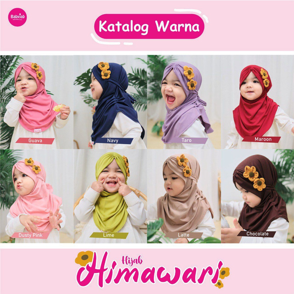 JILBAB ANAK BAYI NEWBORN LUCU KERUT KENING HIMAWARI ORIGINAL BABYJAB BAHAN JERSEY ADEM
