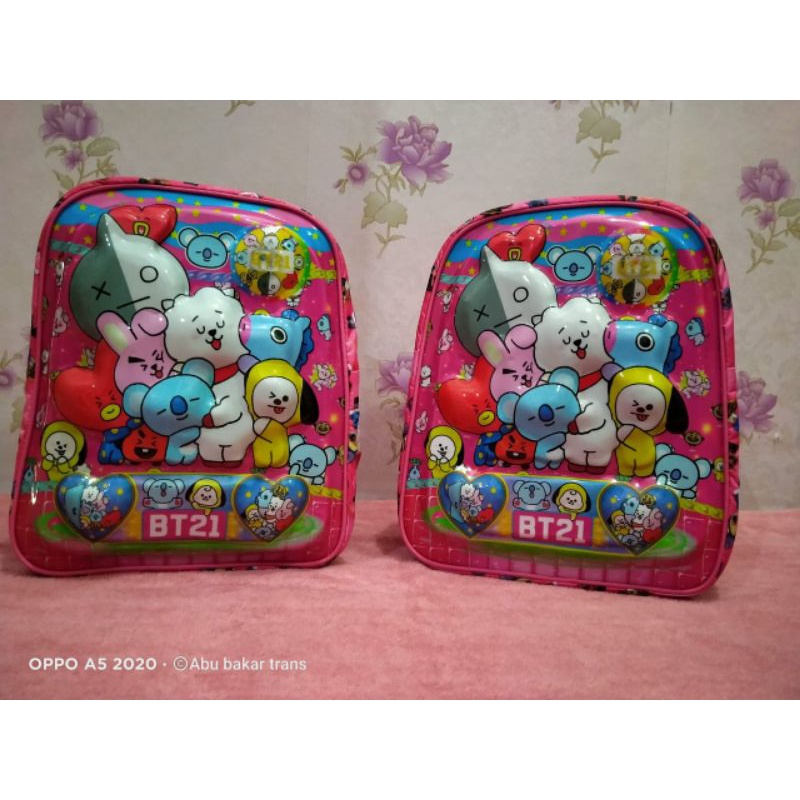 Tas TK/paud cewe/tas BT21/tas LED/tas sekolah/tas boneka