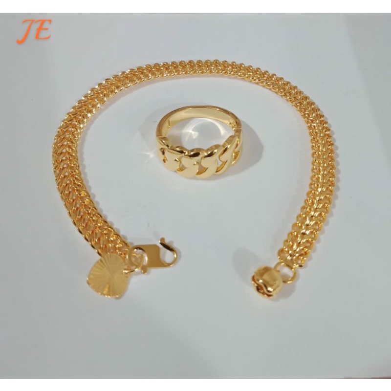 Fourfashion Gelang Tangan Xuping Rantai &amp; Cincin Terbaru Kekinian HH129