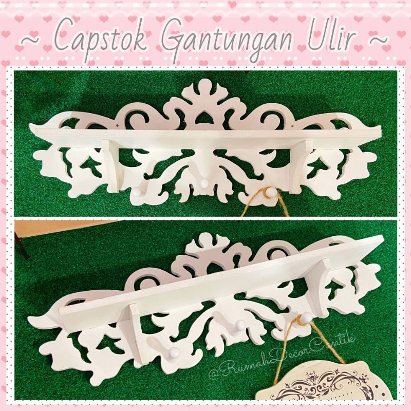Rak Ukir Kayu Gantung 1Pc Shabbychic Perapian Hiasan Dekorasi Dinding Rumah Capstok