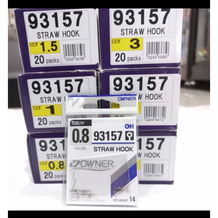 Kail Pancing Owner strawn hook 93157, mata kail pancing, kail 1.0, kail 0.8, kail 1.5, kail 2.0, kai
