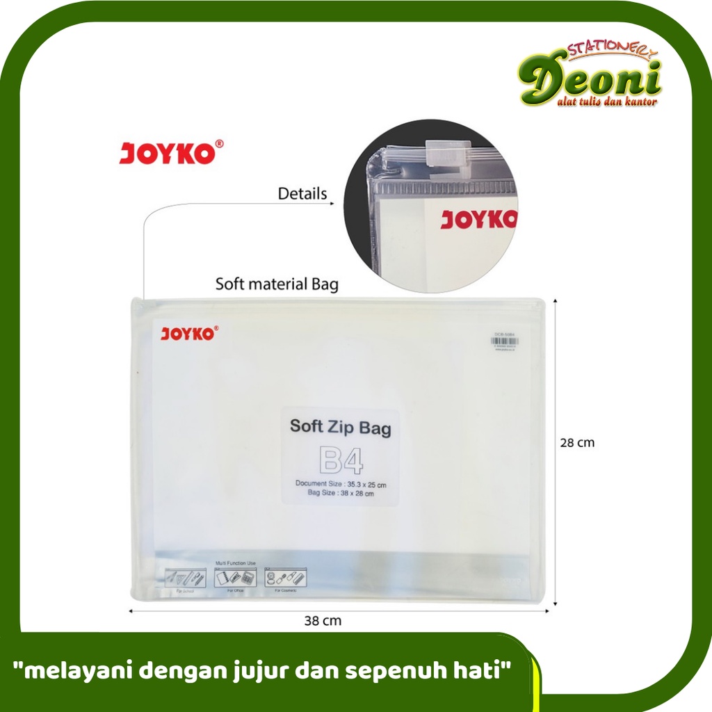 

JOYKO DCB-50B4 Document Soft Zip Bag Tas Dokumen B4