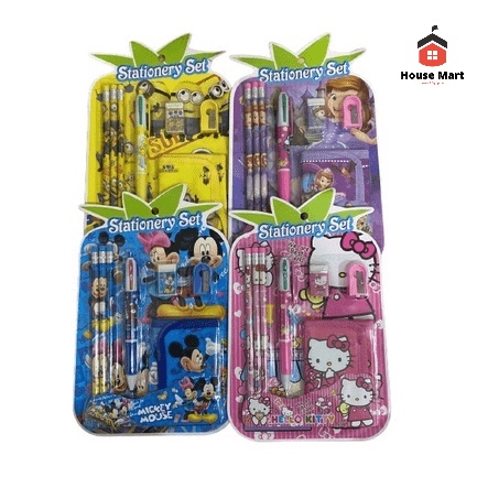 1 Set Alat Tulis Sekolah 1 Set Stationery Karakter Kartun Paket Lengkap