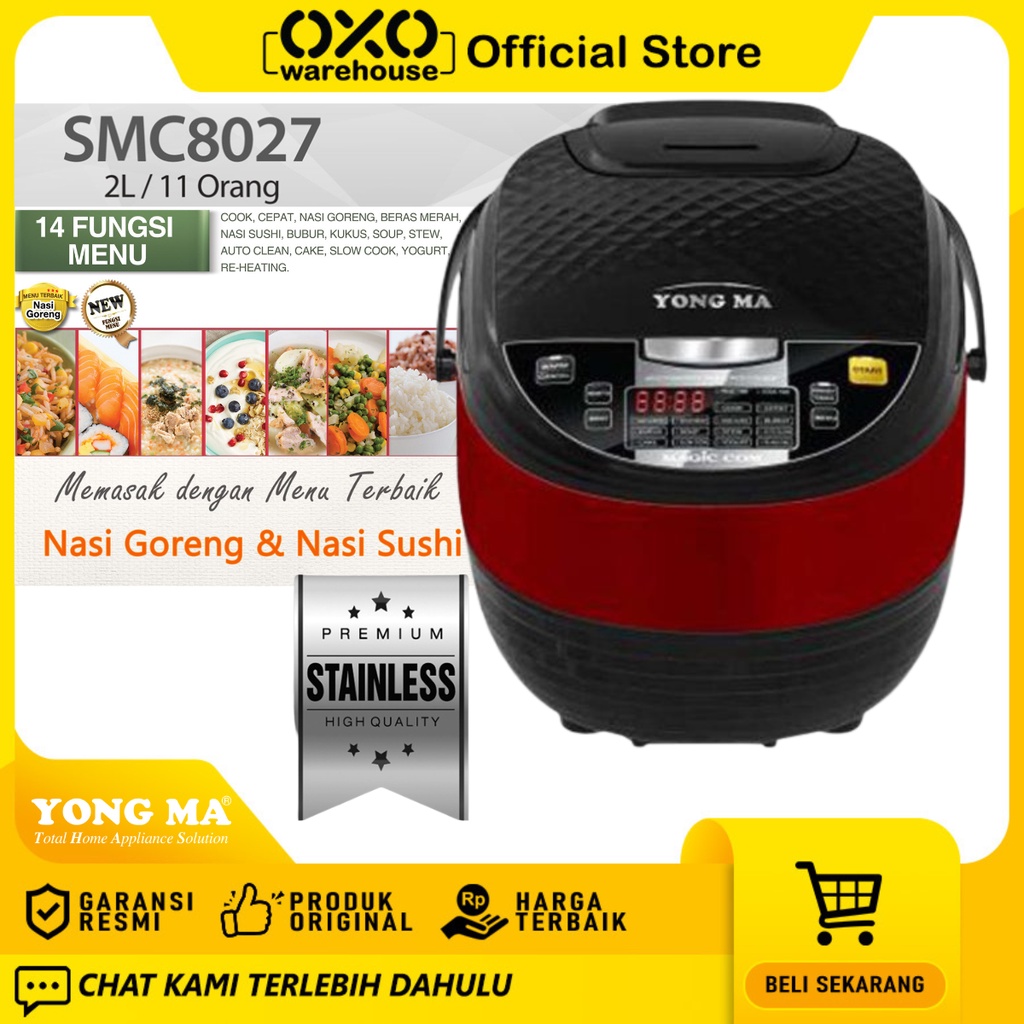 Oxo Warehouse - Yong Ma Rice Cooker Digital Magicom 2L SMC 8027 eco steril murah garansi resmi 12 pi