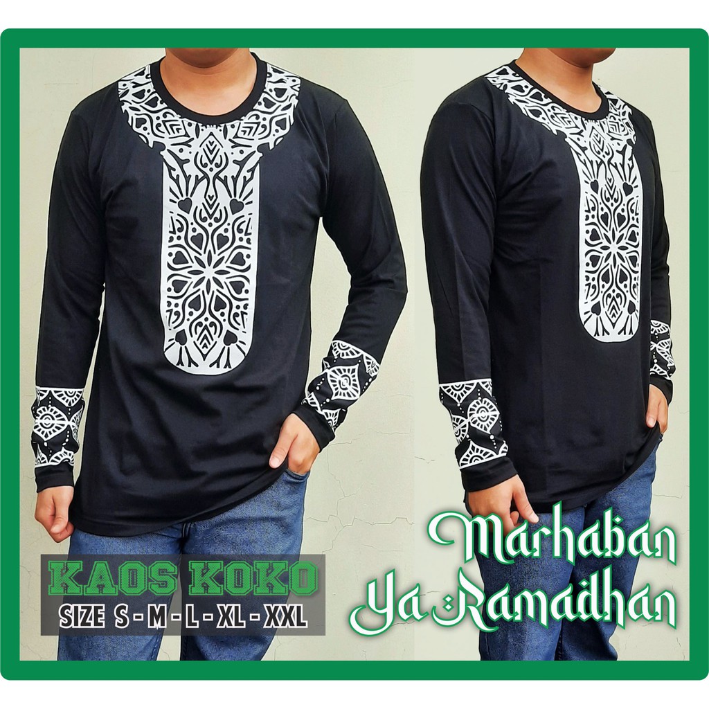 Kaos Koko motif Batik bahan Katun Combed 100%