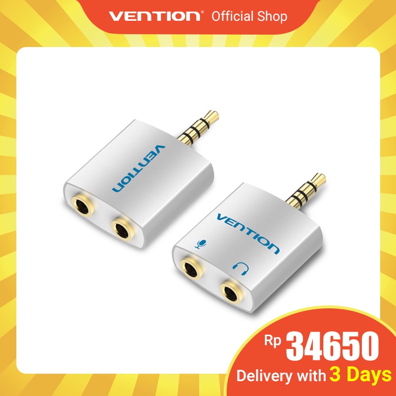 Vention Splitter Audio 3.5mm Jack Audio Connector Adapter with Mic Earphone