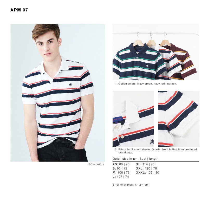 Kaos Polo Laki Motif Garis Putih Navy Polo Shirt Pria - A87 Stripped Jersey Polo
