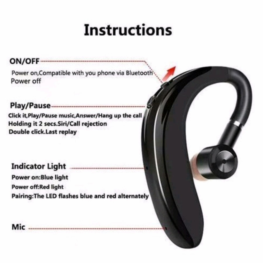 Headset - Earphone Bluetooth S109 (Kuping)
