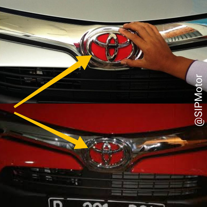 Emblem Red Toyota Calya Merah Ganti Logo Burung Chrome Depan Termurah