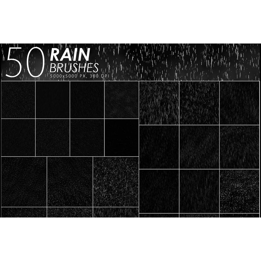 50 Rain - Photoshop Brushes