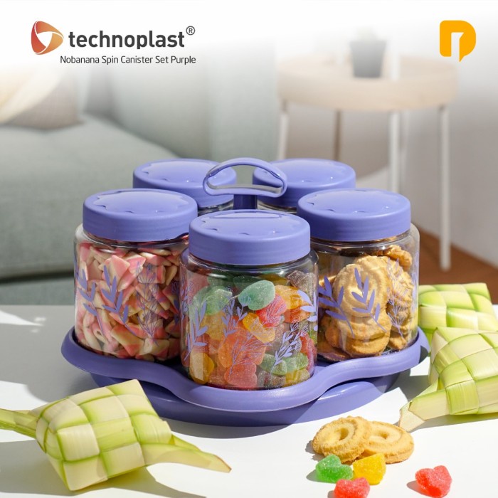 

Toples Putar - Technoplast Carousel Set - Toples Snack -Toples Lebaran - Ungu