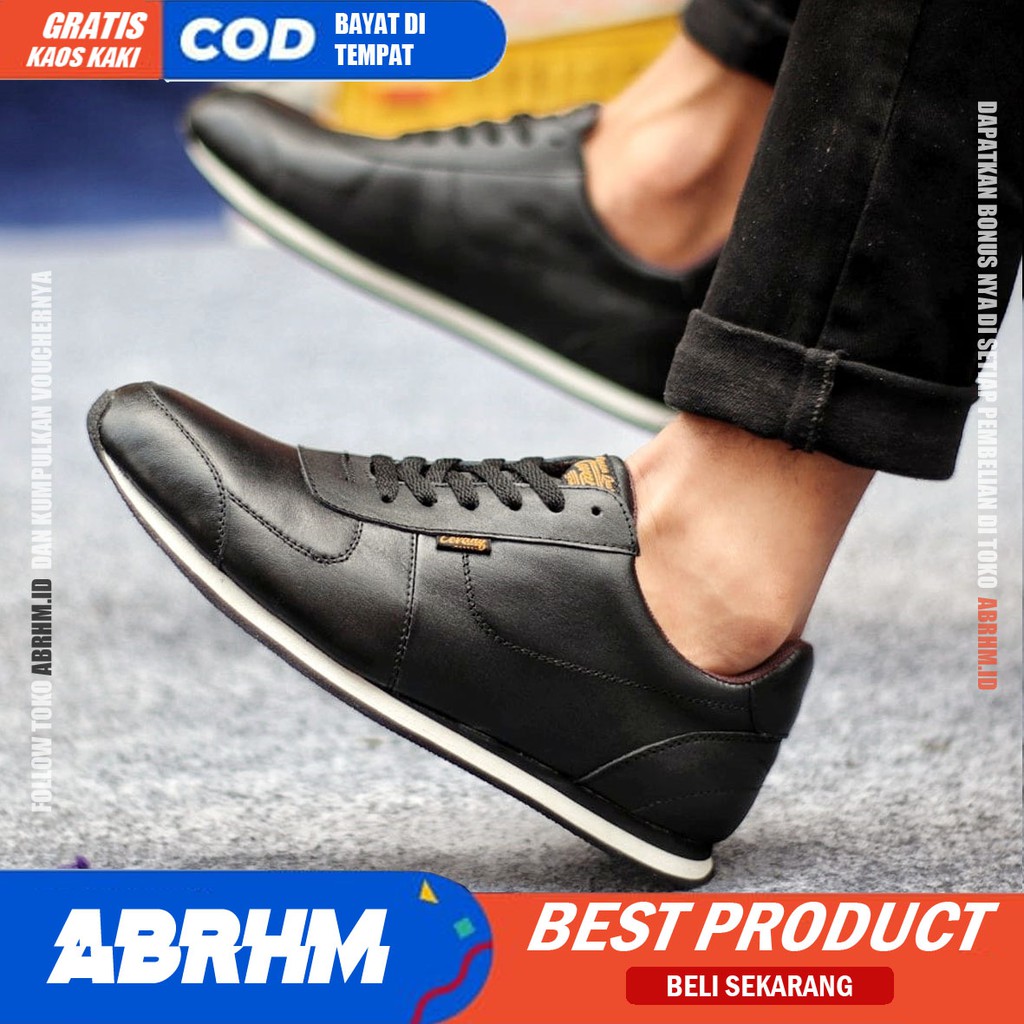 ABRHM x MORLEY Sepatu Sneaker Pria Sepatu Pria Casual Sneakers Kulit Asli Ori Keren Cowo/Cowok Sepatu Kasual Kasual Kerja Kuliah Gaya Santai Kekinian Original