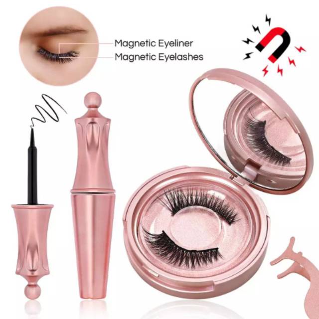 【In Stock】Bulu Mata Magnet 3 Pasang Set Bulu Mata Palsu Magnetik Magnet 3D Premium Silk Eyelash Magnetic Eyeliner Bulu Mata Palsu Magnetik Best Seller