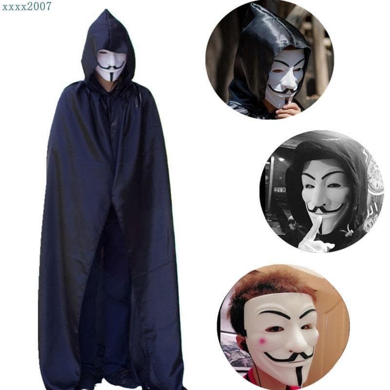 paket jubah topeng vendetta guy fawkes halloween