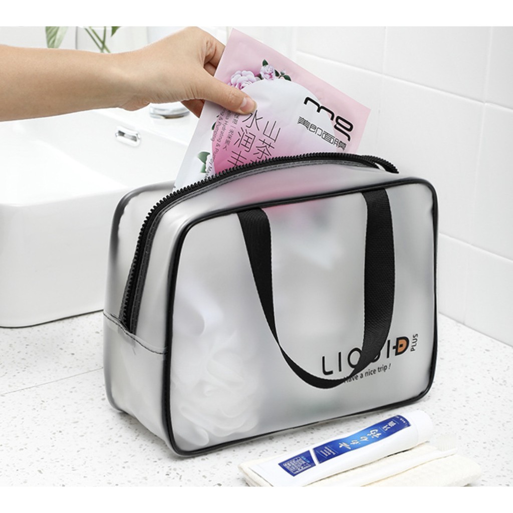 WRF69 Tas Cosmetic Toiletries Bag LIQUID TPU Waterproof Travel Multifunction Bag TKM