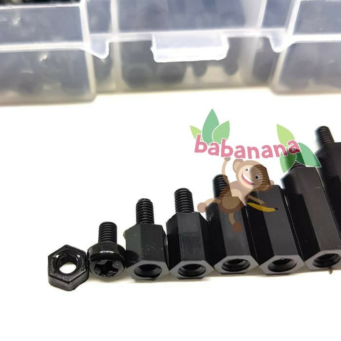 180pcs M3 Nylon standoff spacer nut screw